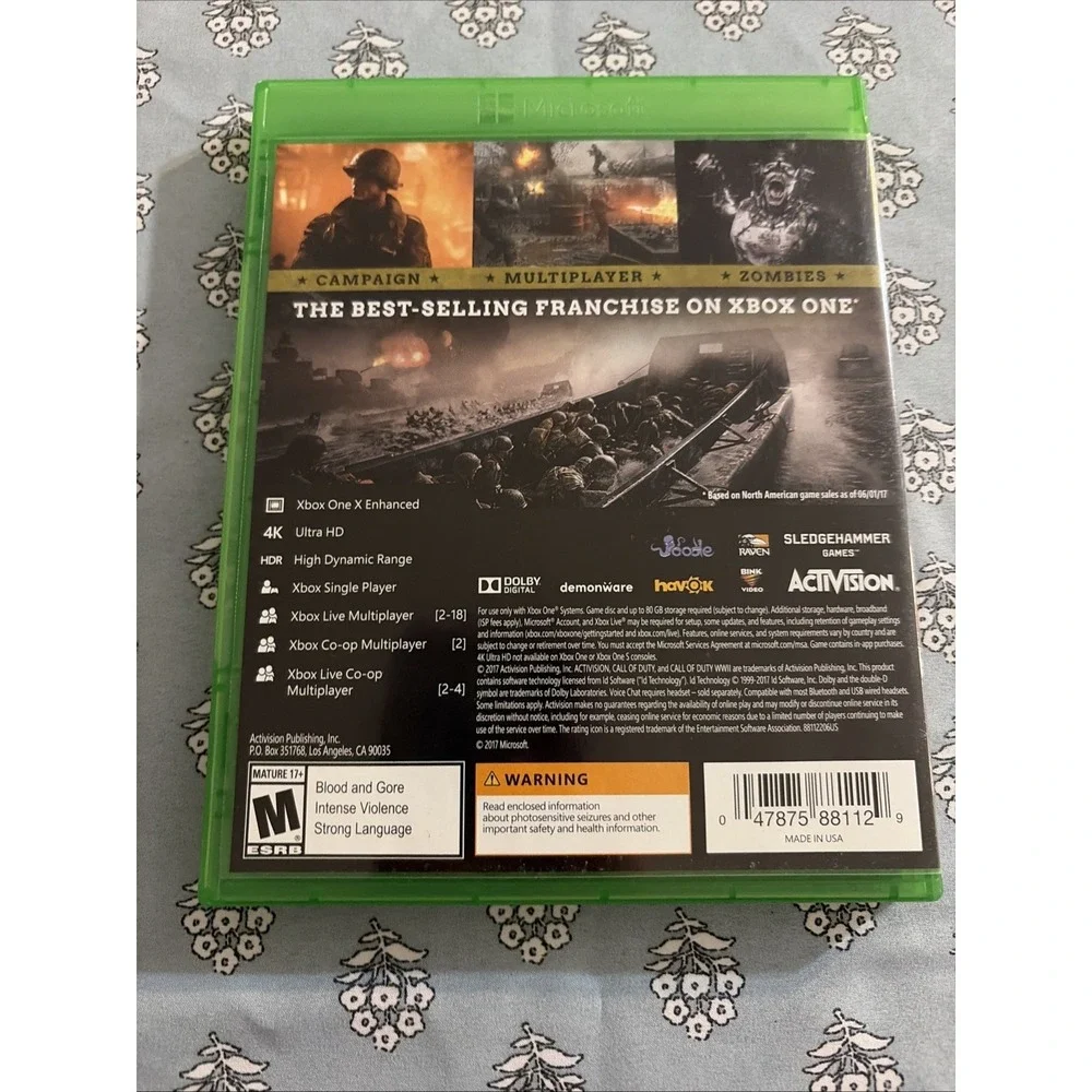 Call of Duty: World War 2 WW2 (Xbox One, 2017) - CIB COMPLETE IN BOX TESTED